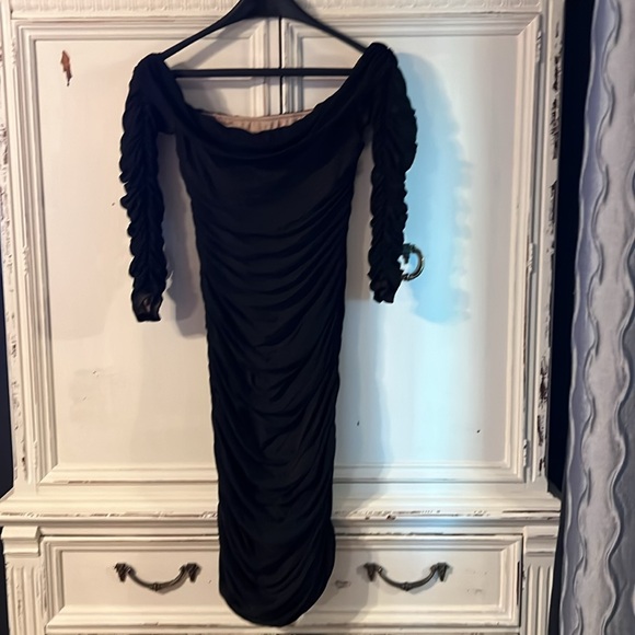 SHEIN black fully lined rushed xl dress - Picture 2 of 5